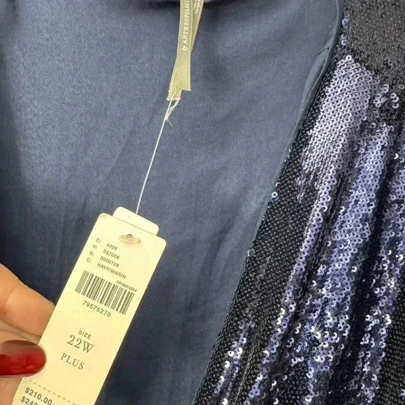 By Anthropologie Twist-Front Sequin Dress Size 22 Cocktail V-Neck Disco - Picture 8 of 14